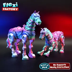 Flexi Factory Cyber Horse 3D Print – Flexi Factory | FDM Articulated Collectible | Border3D LLC