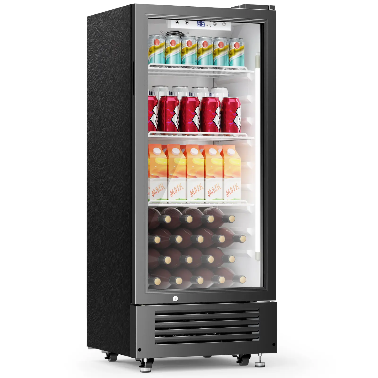 Antarctic Star 6 Cu. Ft. Outdoor Commercial Beverage Refrigerator - Glass Door, 4 Adjustable Shelves, LED Lighting, ABS Plastic, for Chill Drinks, Restaurants, Commercial Use
