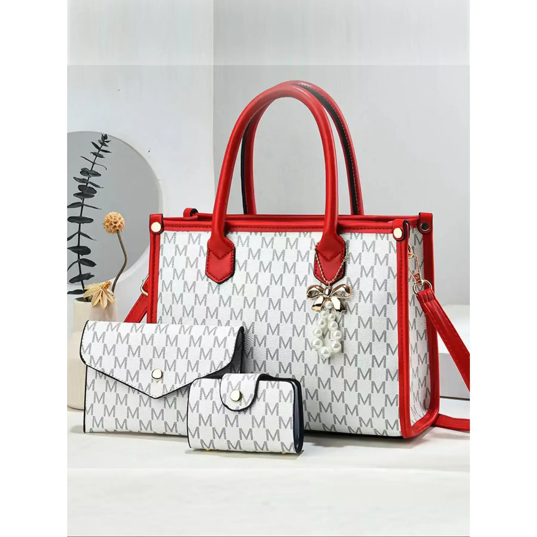 Elegant White Women\'s Bag Set Italian Bling Heel Shoe & Bag Set for Weddings & Parties  main image 3