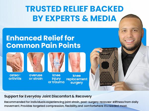 2026 NEW Copper Knee Braces for Knee Pain (2 Pack), UGEM Compression Knee Sleeves with Patella Gel Pad & Side Stabilizers, Workout Sports Knee Support for Men & Women, Meniscus Tear, ACL & Arthritis Relief