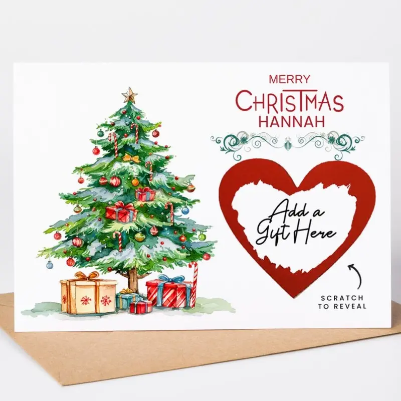 Christmas Gift Scratch to reveal, Christmas Gift Card, Scratch Card, Scratch Voucher Christmas Gift, Christmas Gift Ticket