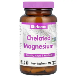 Bluebonnet Nutrition Chelated Magnesium, 120 Vegetable Capsules (100 mg per Capsule)