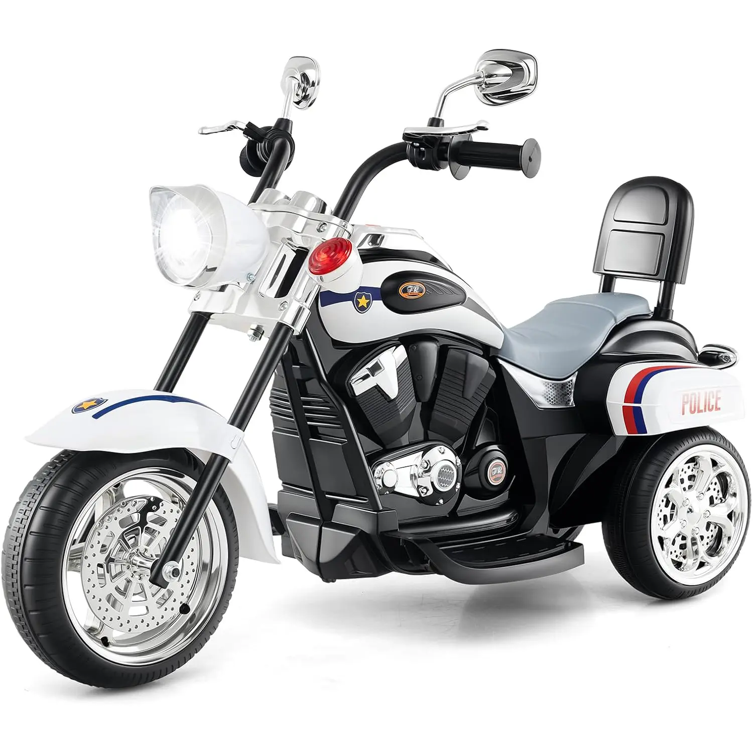 Costway Kids Motorcycle, 6V Battery Powered Ride on Chopper Motorcycle w/Horn, Headlight, 3-Wheel Stable Ride on Toys, Electric Toddler Motorcycle for Kids, Gift for Boys Girls,Christmas Festival Gift Black Friday Cyber Monday