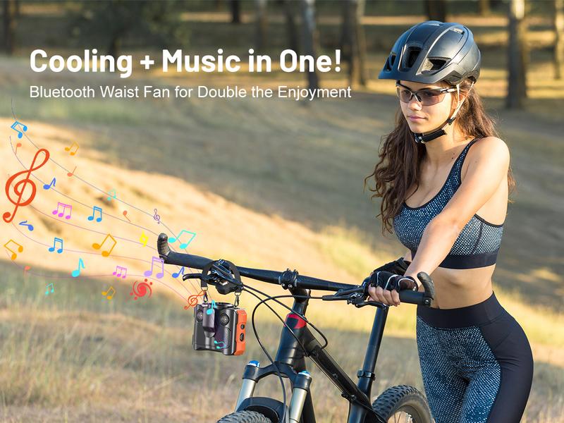 BLAVOR Bluetooth Waist Speaker, Bluetooth Speaker with HD Sound With Portable Fan , 16000RPM Strong Airflow Fan with up to 40H of Working Time, Personal Cool Clip Fans Under Shirt Belt for Outdoor, Work, Camping