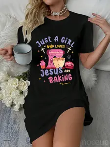 Just a Girl who loves Jesus & Baking Christian Girl Baker Casual Dress