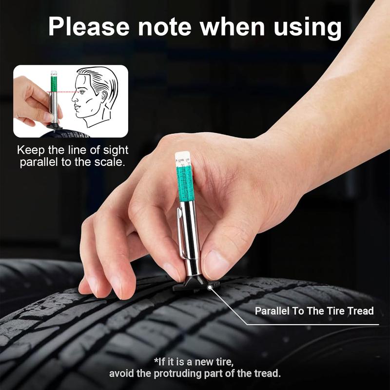 Universal 5PCS Tire Tread Depth Gauge, Color Coded Tire Depth Gauge with Pocket Clip in 1/32 Inch Increments, Accurate Tread Gauge Depth 32nds Measuring Tool for Car, Semi Truck Tire Tread Checker