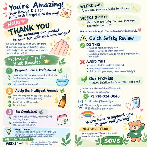 1-Nail Care Product Instructions Card