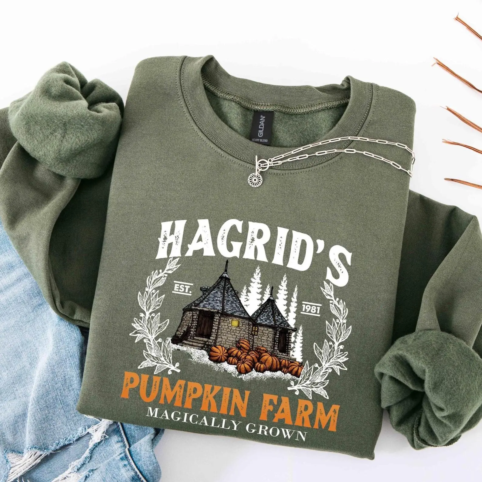 Hagrid's Pumpkin Patch Sweatshirt, Hagrid's Pumpkin Farm Fall Crewneck, Halloween Spooky Season Pumpkin Pullover, Thanksgiving Fall Gift