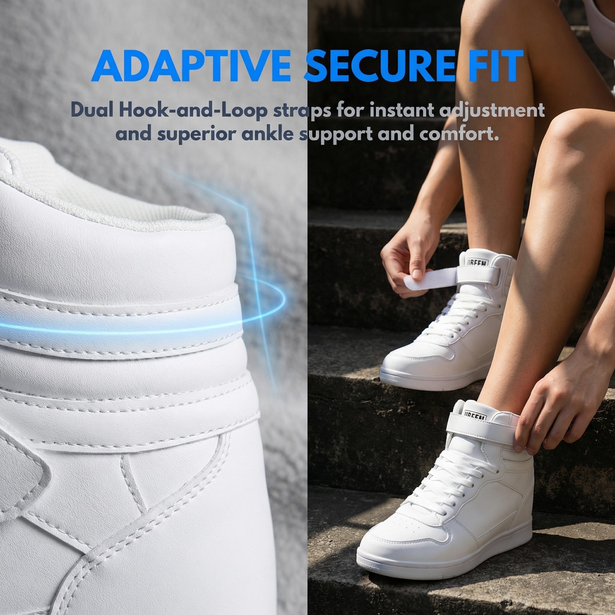 UBFEN Womens High Top Ankle Support Sneakers with Hidden Wedge Heel Retro 80s Tennis Shoes for Girls Cosplay