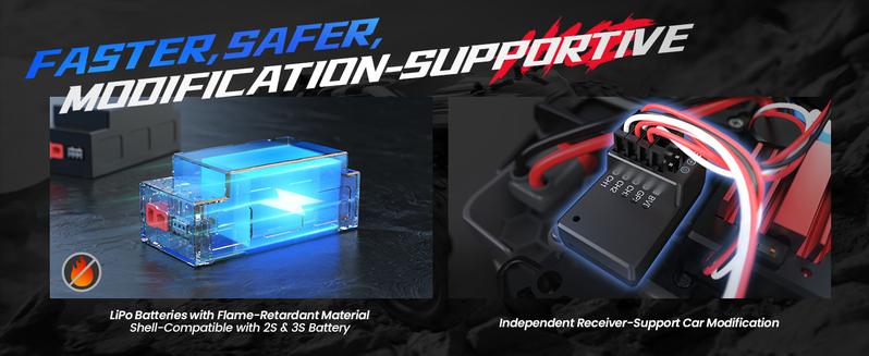 DEERC H16E Brushless Extreme High Speed RC Truck, Max 70kph, 1:16 4X4 RTR Fast RC Cars , All Terrains RC Monster Truck ,2 Rechargeable Li-po Batteries