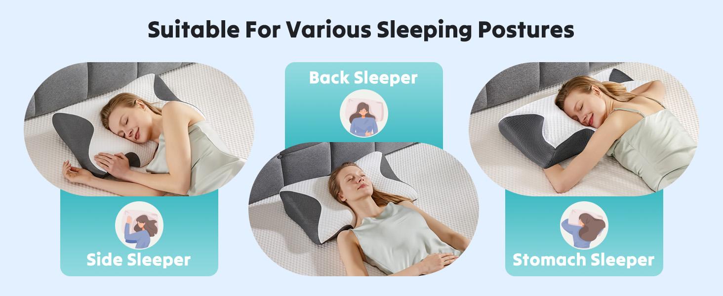 Soft Memory Foam Neck Pillow for Comfortable Sleep All Night