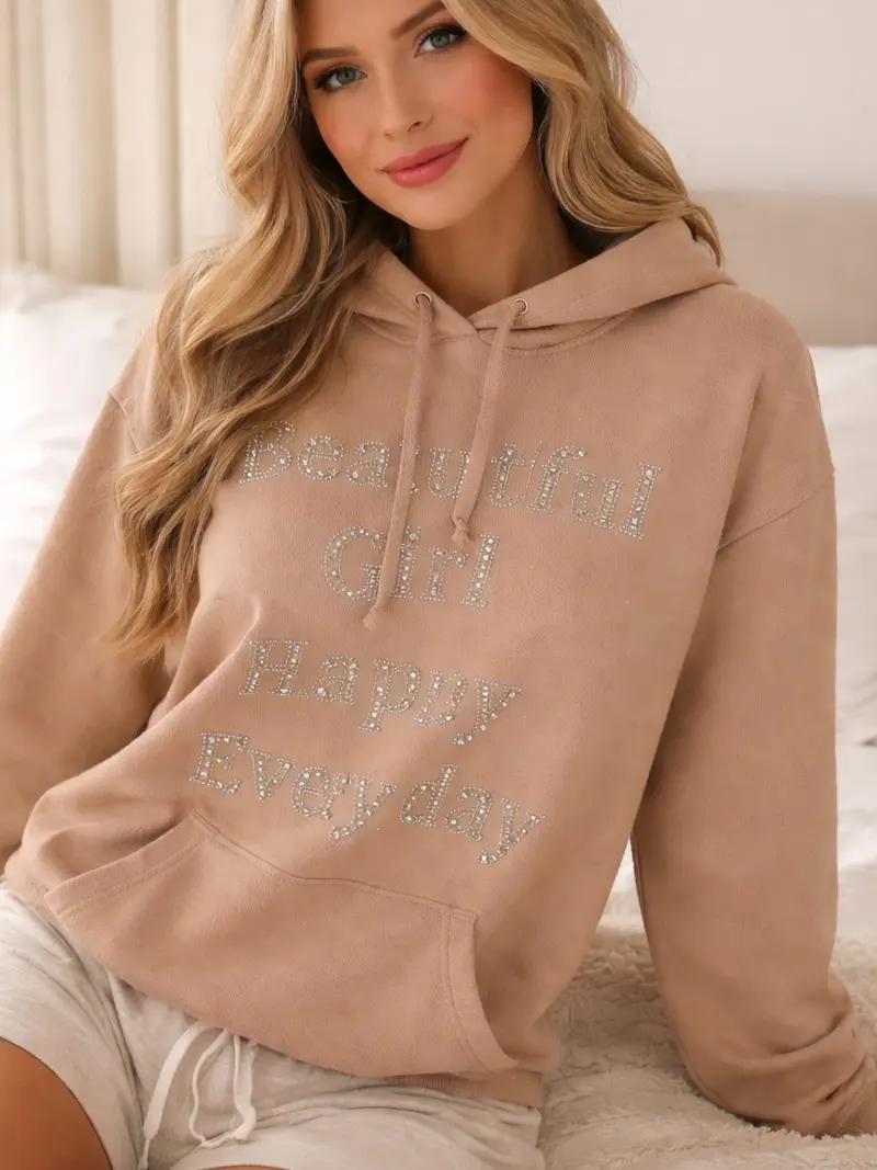 graphic rhinestone hoodie - TikTok Shop