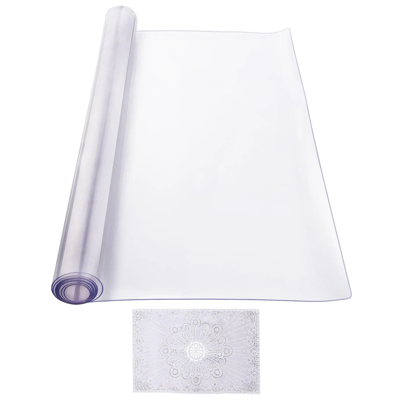 【Summerfinds】VEVOR Plastic Table Cover 40 x 80 Inch 2.0 mm Thick Clear Table ProtectorRectangle PVC Desk MatWaterproof & Easy Cleaning Desk Pad Tableclothfor Office Dresser Dining Room Table Night Stand