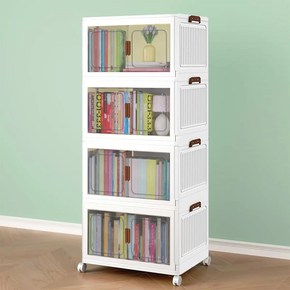 Foldable Storage Bin - 19.6in/50cm, 2-5 Layers Large Capacity Stackable Bins, Collapsible Storage Organizer, Foldable Closet Container, Closet Organizer, Easy Setup No Assembly, Home Bedroom Use, Housewarming Gift, Clothes/Books, Great Gift For Housewarmi