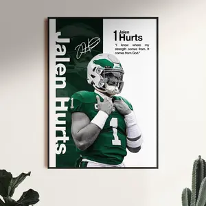 Jalen Hurts Poster, NFL Wall Art, Jalen (Unframed) Football Player Art, Eagles Poster, American Football Poster, Quarterback Poster