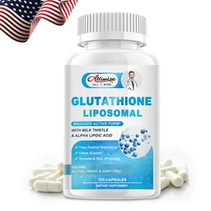 ALLIWISE Glutathione Capsules 1000mg – Antioxidant Support for Skin Health & Daily Wellness, 120 Cap