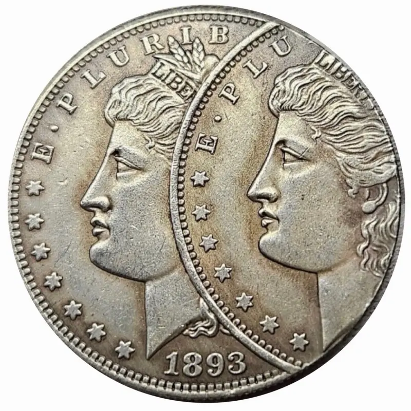 1893 S Rare Morgan Dollar - Die Error, 2-Faces Design Collectible US Coin for Coin Collectors, History Enthusiasts, Gifts & Detailed Craftsmanship Display