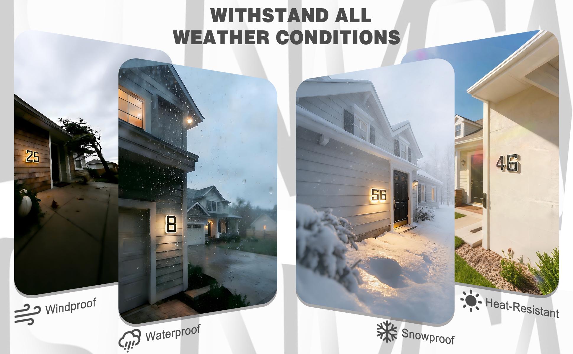 ISUNMEA Solar-Powered 6.7inch Address Sign Lighting for Residential Address Identification Address Plaques for House LED Illuminated Waterproof Outside Address Sign 3500K Warm White LED Modern Solar Powered LED Numbers for Yard, Street, Door, Outside