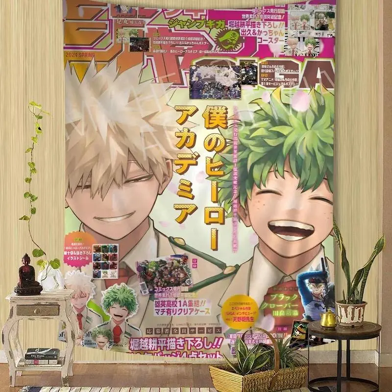Tapestry My Hero Academia Kaminari Denki Classic Anime Hanging Bohemian Tapestry for Living Room Home Dorm Decor Japanese Tapestry Cotton Decorative Decoration Linen Print Light