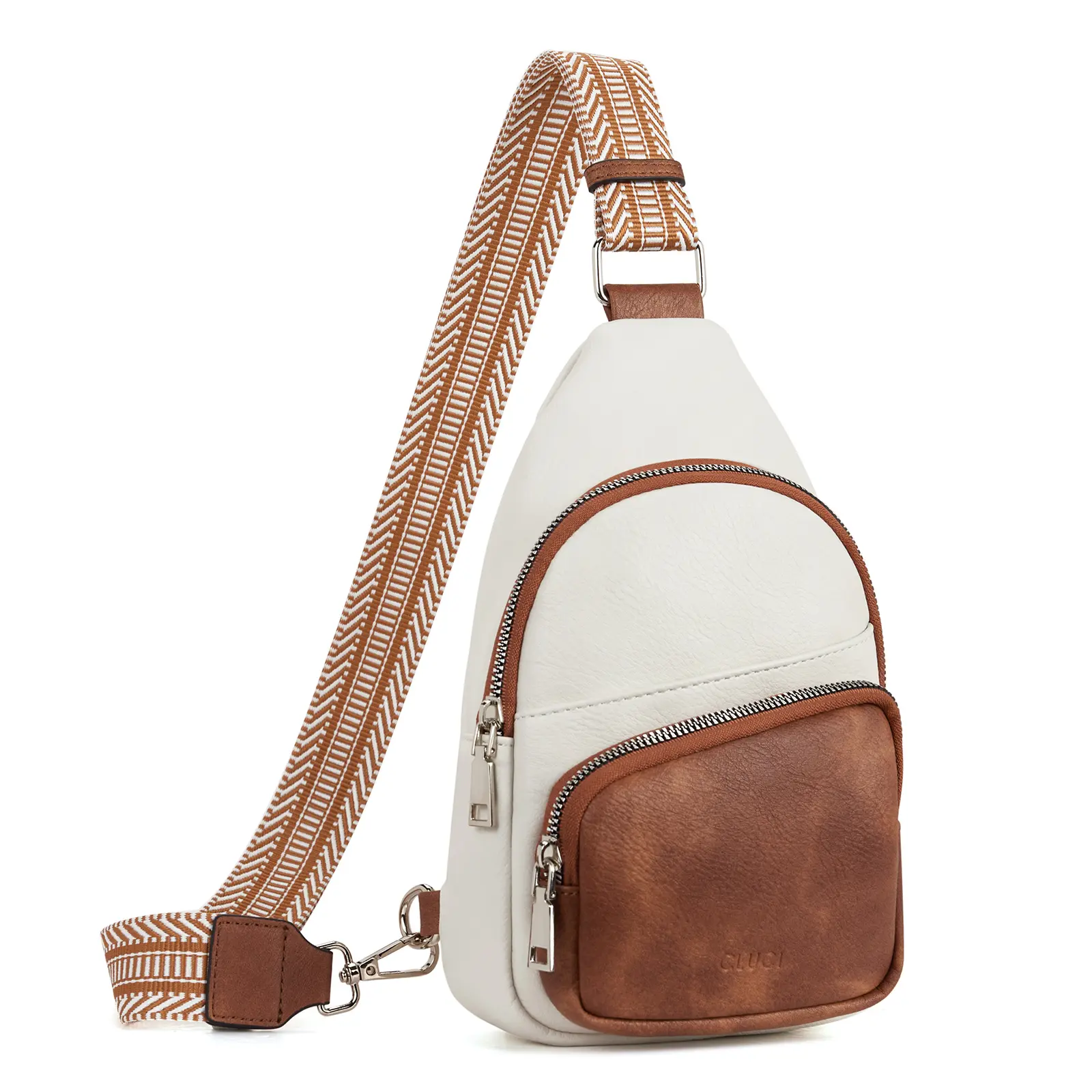 CLUCI Basic Everyday Crossbody Handbag for Women - Vegan Leather Small Sling Bag with Adjustable Guitar Strap, Multi Pockets, Zipper Closure (Mother’s Day Adjustable Strap Purse Option)