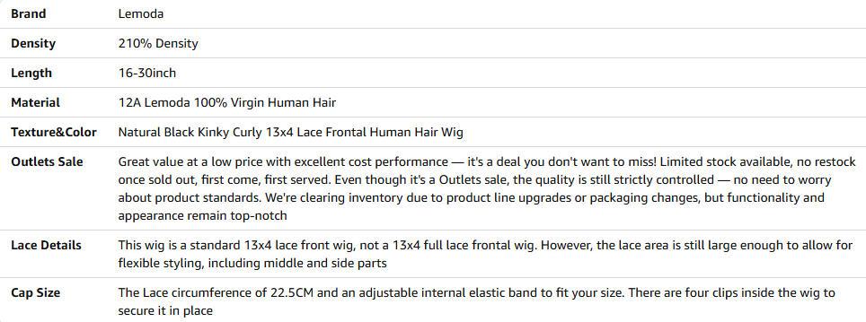 【Lemoda Outlets Deals】Lemoda 13x4 Burmese Kinky Curly Lace Front Human Hair Wigs Outlets Sale 210 Density Deep Curly 13x4 HD Transparent Lace Frontal Wigs For Women Pre Plucked 【Lemoda Outlets Deals】Lemoda 13x4 Burmese Kinky Curly Lace Front Human Hair Wigs Outlets Sale 210 Density Deep Curly 13x4 HD Transparent Lace Frontal Wigs For Women Pre Plucked