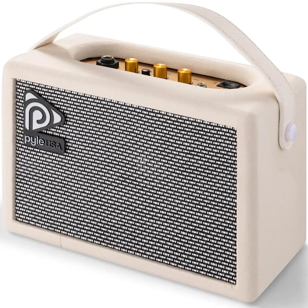 Portable 10W Guitar Amplifier with 5” Speaker | Drive Switch, Bass & Treble Controls, Headphone Output for Silent Practice - Leather-Covered Practice Amp for Electric Guitar
