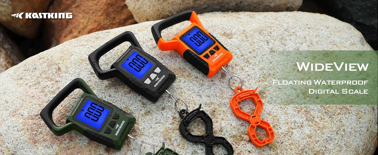 KastKing WideView Digital Fishing Scale Combo Heavy Duty Waterproof 110lb Capacity with Lip Grip & Pliers Saltwater Resistant Tool Set for Fish Weighing