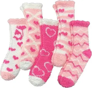Warm & Cozy Valentines Gifts for Women, Fluffy Fuzzy Plush Sleeping Slipper Socks - Soft Warm Fabric