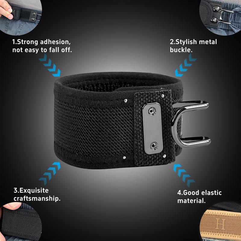 2PCS Tactical Metal Hook Elastic Belt (Unisex) - Buckle Invisible Design | Soft Adjustable Side  belt