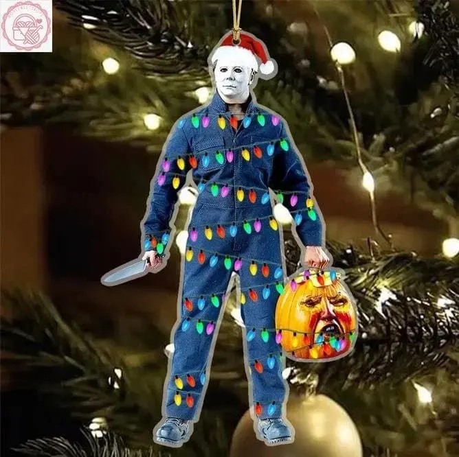 Michael Myers Christmas Ornament, Funny Horror Ornament, Killer Christmas Decor, Horror Fan Gift, Scary Xmas Ornament