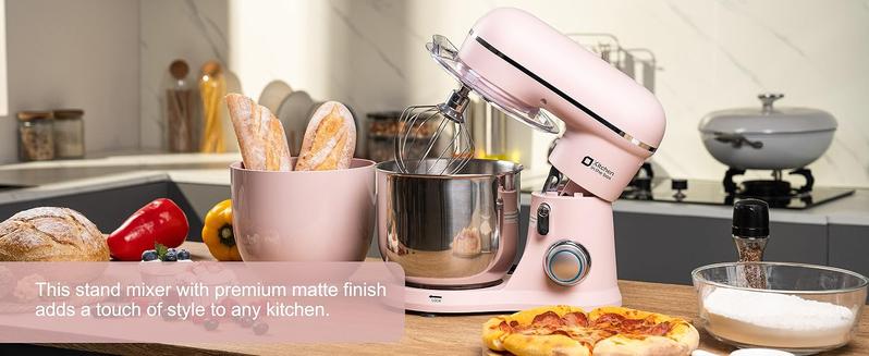 Kitchen in the Box Stand Mixer, 3.5QT Compact Kitchen Electric Mixer with Steal Mixing Bowls, 10-Speed Tilt-Head, Dough Hook, Flat Beater, Whisk – Lightweight, Small Stand Mixer for Baking, Cooking, Daily Use