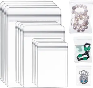 120 Pcs Clear PVC Jewelry Bags Plastic Jewelry Storage Pouch Transparent Rings Earrings Packing Anti Tarnish Bags Small Zipper Lock Pouch for Storage, 3 Sizes (Clear)