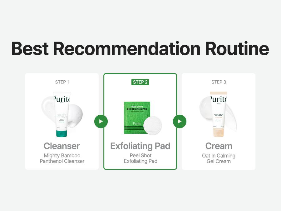 [Purito Official] [Buy 1 Get 1 Free] Peel Shot Exfoliating Pad I 16 Pad Total | for Blackheads, Whiteheads & Pores | Charcoal + Enzyme Deep Clean | Instant Glow & Smooth Texture | Gentle Daily Exfoliation | Korean Skincare