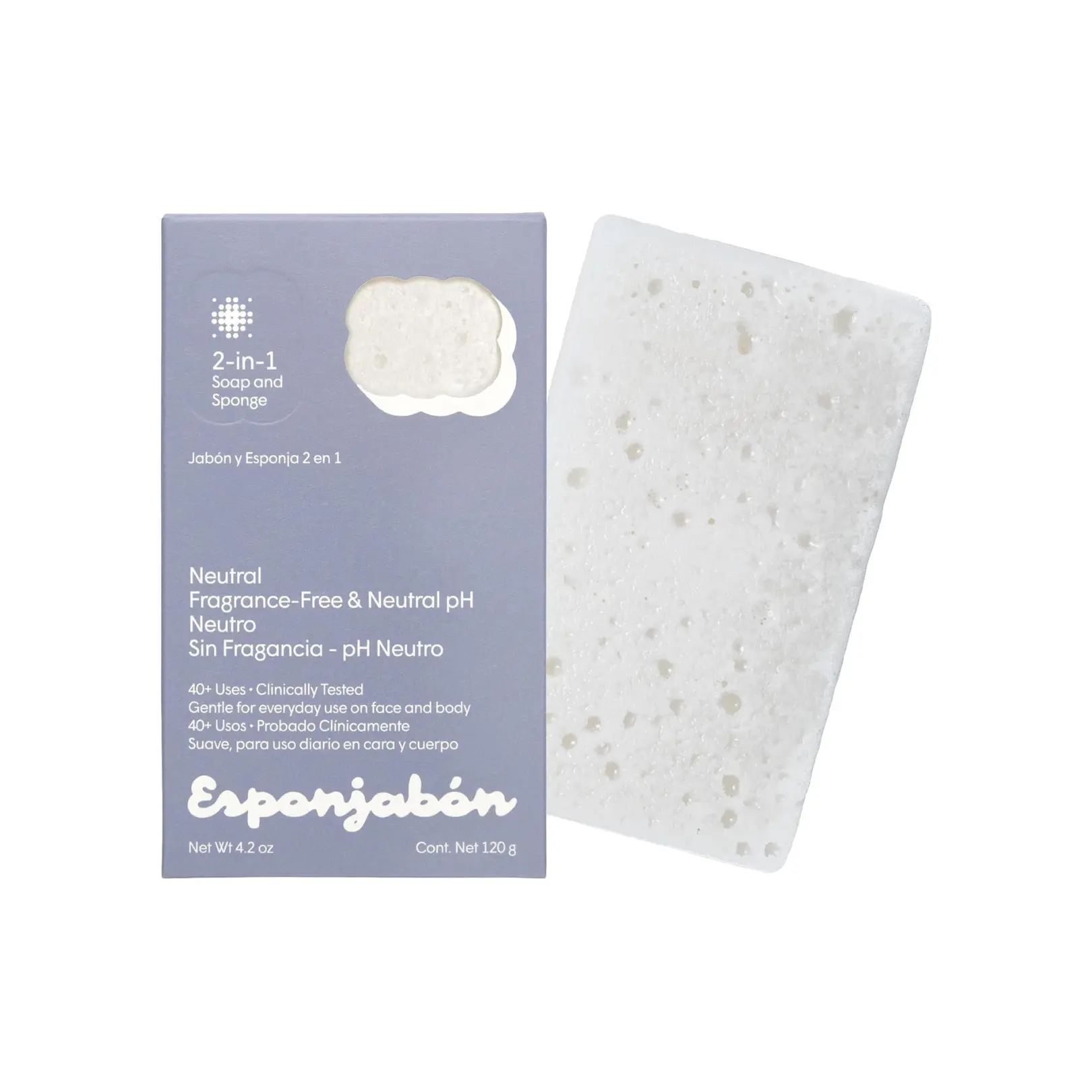 T.Taio Neutro 2-in-1 Bar Sponge Soap - Mother's Day Special, Mild Neutral, Gentle Exfoliating Face & Body Bar with Built-In Soap + Scrubber, Smooth Cleansing, Add Water Sudsy Clean, Normal Skin Bath Care, Mother Of Pearl, 60G Single Body Routine Item, Elb