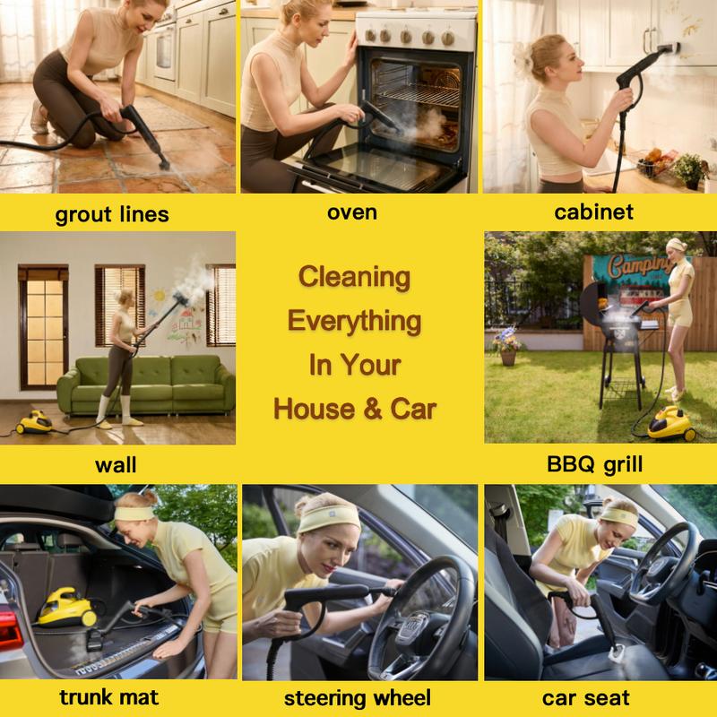 Steambot Steam Cleaner with 2L Large Water Tank Capacity, High Pressure Steam, 28 Accessories ,Chemical-Free Deep Cleaning for House, Kitchen, Bathroom, Car, Multi-Purpose Cleaning, Eliminating Grime & Grease, Steamer for Cleaning,Heavy Duty Deep Cleaning