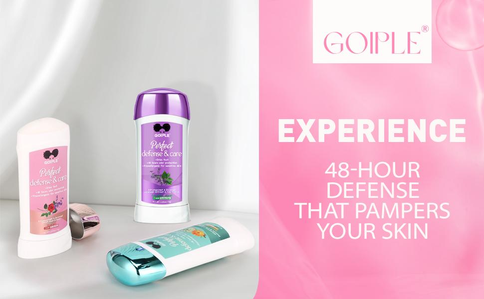 Goiple Invisible Dry Antiperspirant Deodorant Rose Scented Perfect Defense Care Hypoallergenic 48 Hours Color Protection Sensitive Flower