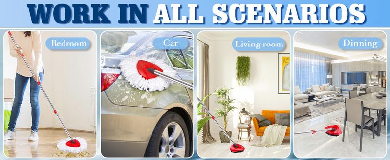 Spin Mop Head Replacement & Shower Floor Scrubber for O Cedar 1-Tank System Microfiber Mop Heads Easy Cleaning Floor Head Mop Set with 4 Refills 30-58in Handle for Wood Tile Laminate Marble Spin Mop Head Replacement & Shower Floor Scrubber for O Cedar 1-Tank System Microfiber Mop Heads Easy Cleaning Floor Head Mop Set with 4 Refills 30-58in Handle for Wood Tile Laminate Marble