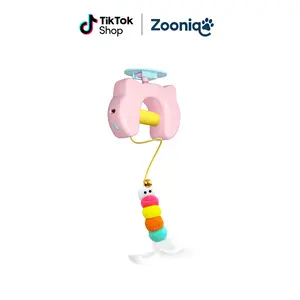【Deal】Zooniqo Door Hanging Cat Teaser Toy for Indoor Cats, Cute Cat-Shaped Interactive Toy with Flying Prey, Self-Play Chase Toy for Bored Kittens