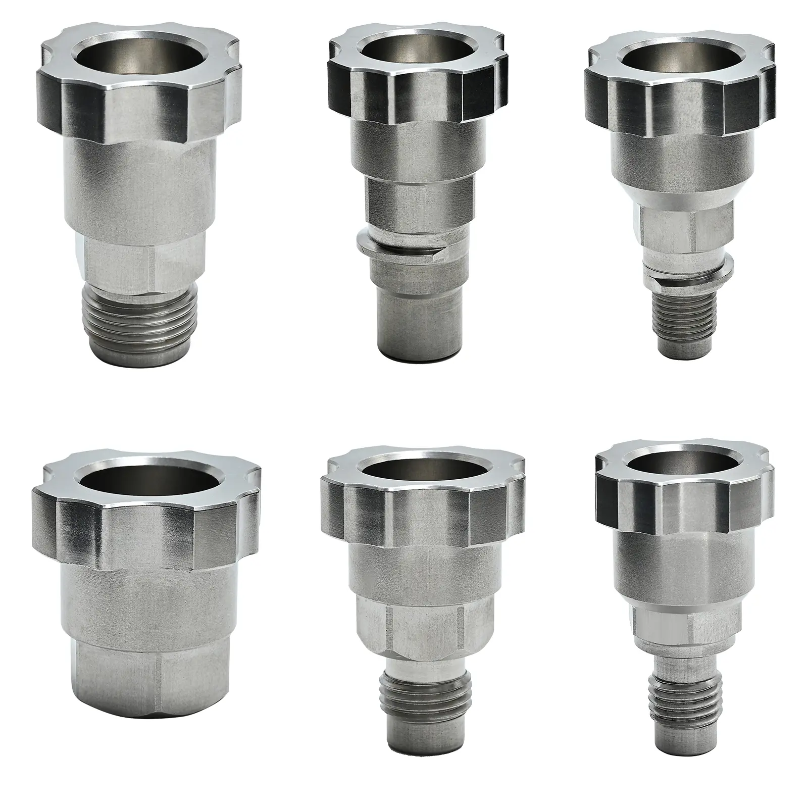 Paint System Spray Gun Cup Adapter - Stainless Steel Spray Gun Adapter for SATA, SATAjet, Iwata, Devilbiss, SAGOLA, Astro - 7 Models to Fit Most Paint Guns Brands - Durable Metal Connector for HVLP Spray Gun Cup Systems