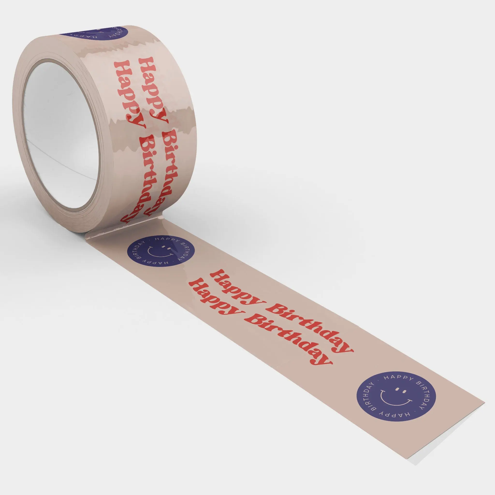 Happy Birthday Smiley Face Shipping Tape