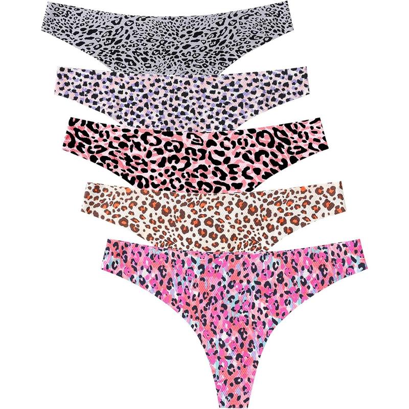 Seamless Women Underwear Thongs,No Show Ladies Thong,No Line Breathable Comfortable Panties Undies for Women 5-Pack