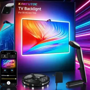 TV LED Backlight Sync with Screen | 916ft RGBIC Strip Lights for 45-65 Inch TVs & PC Monitors | Smart App Control, Camera Sync, Music Sync Ambient Lighting