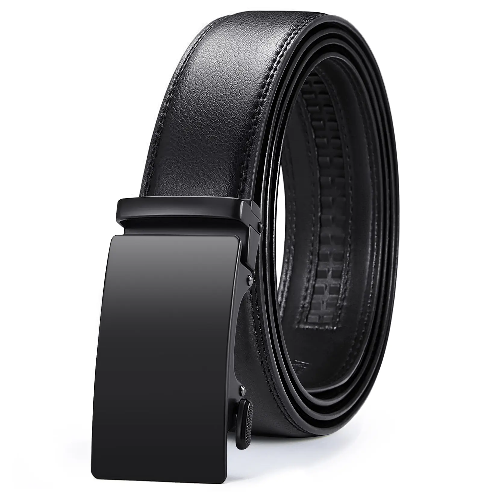 【Flash Sale】Men's Cowhide Elastic Adjustable Waist Leather Belt, Modern Easy-Release Ratchet Buckle, Elegant Design for Dress & Casual Wear, Men's Accessories, Gifts for Boyfriend, Gift Box Included, Leather Belts, Adjustable Waist Belt,summerwins summerw