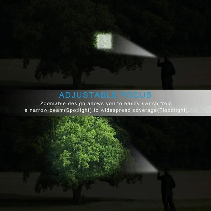 LED Flashlights,Portable Flash Light With 5 Modes & Zoomable,Bright Torch For Camping, Hiking Outdoor, Home Emergency Lighting