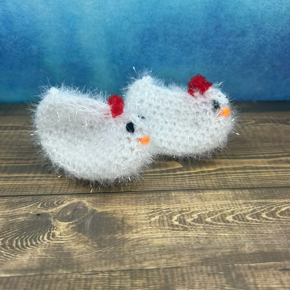 Chicken farmhouse reusable washable dish scrub. Crochet dish scrubbie