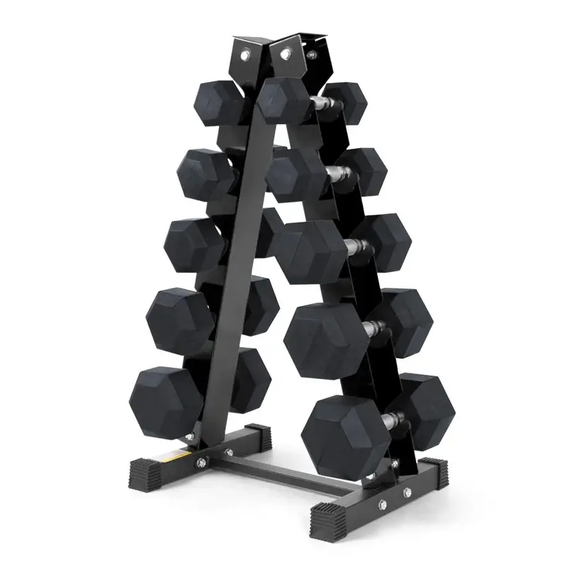 RITFIT Hex Dumbbell Set, Rubber-Coated Weights with A-Frame Storage Rack, 60-300LB Heavy Duty Home Fitness Equipment for Resistance Training & Arm Strength, Muscle Exercise Equipment, Heavy Duty Lifting, Multipurpose Home Gym, At Home Gym Equipment