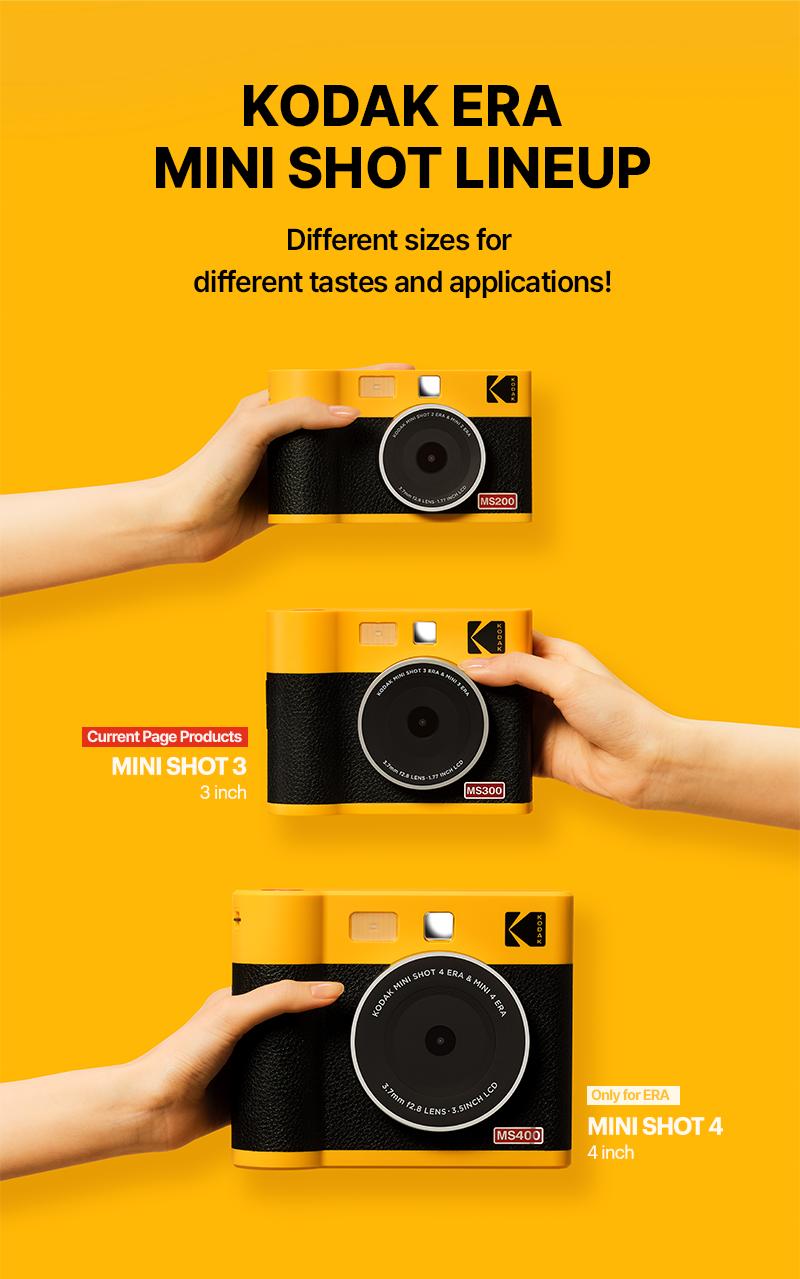 KODAK Mini Shot 3 ERA 4PASS 2-in-1 Instant Camera and Photo Printer (Camera + Initial 8 Sheets + 60 Sheets)
