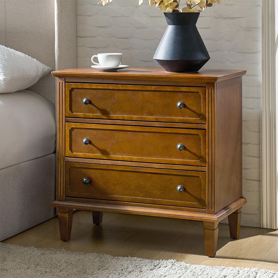 Hulala Transitional Wood End Table with Drawers and Power Outlet Optional Types for Home Decor, Integrated Power Outlet, Timeless Transitional Design, Elegant Knife-Carved Detailing, Three Spacious Drawers, Sturdy Solid Wood Legs Nightstand Hulala Transitional Wood End Table with Drawers and Power Outlet Optional Types for Home Decor, Integrated Power Outlet, Timeless Transitional Design, Elegant Knife-Carved Detailing, Three Spacious Drawers, Sturdy Solid Wood Legs Nightstand