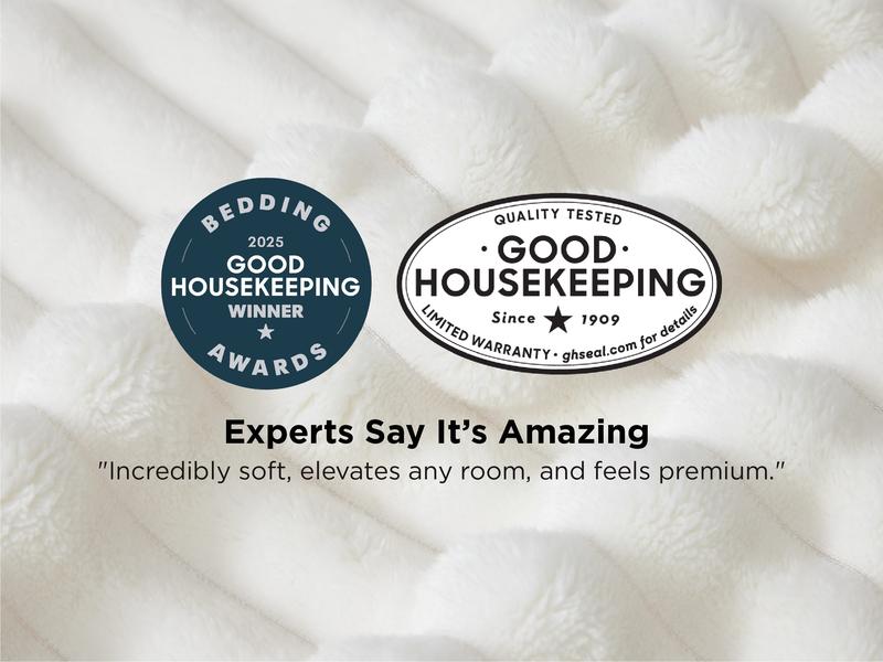 Bedsure GentleSoft Cozy Blanket-Patio Furniture Decor,Classic Stripe Pattern, Ideal for Bed,Couch, Travel,Camping, All Seasons,Home Bedroom Decor