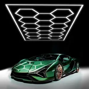 Pendant Hexagon Garage Light, Honeycomb LED Light Panel, Suitable for Garage Ceilings, Directly Above Workbenches, Over Repair Pits, in High Rack Warehouse Aisles, Above Restaurant Long Tables, Commercial Island Counters, Above Bar Counters